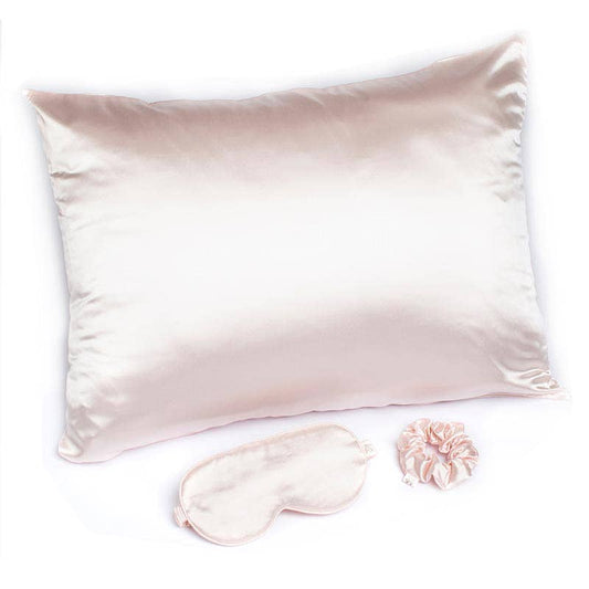 Bella Sleep & Spa Satin Pillowcase Sleep Set - Standard Size Pink