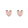 Heart Stud Earrings - Rose Gold Mirror