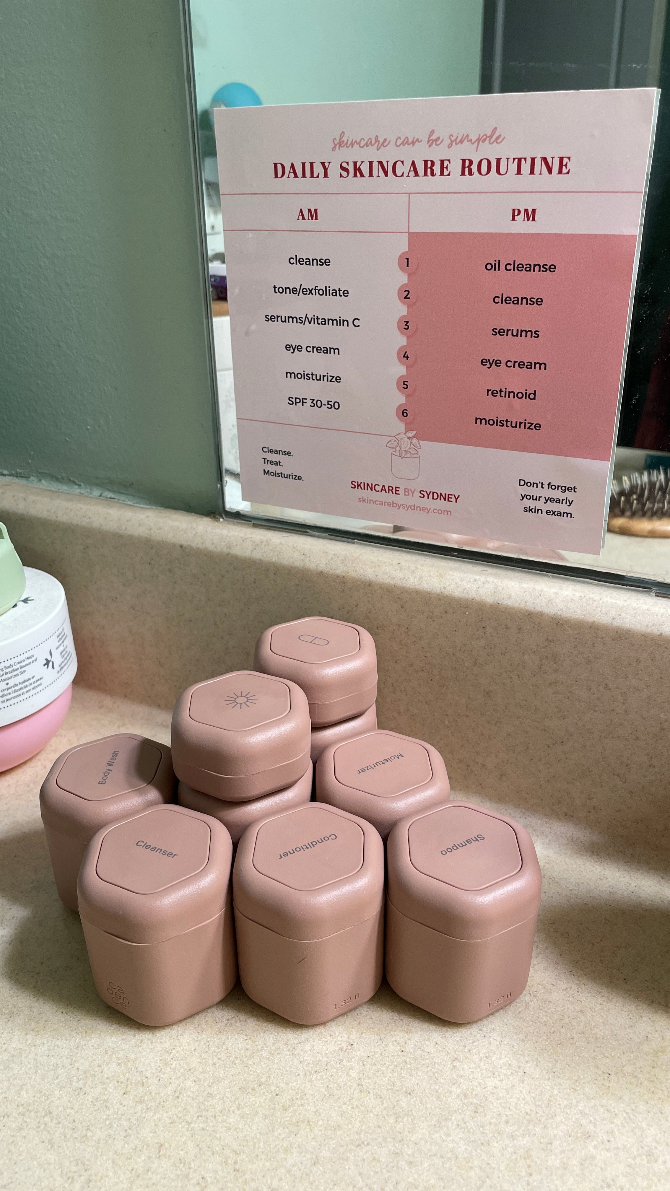 SBS Daily Skincare Routine Mirror Cling