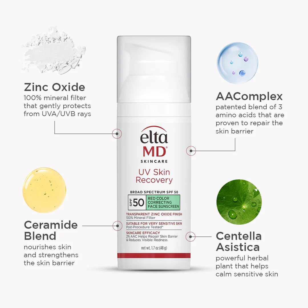 EltaMD UV Skin Recovery Red Color Correcting Green Tint
