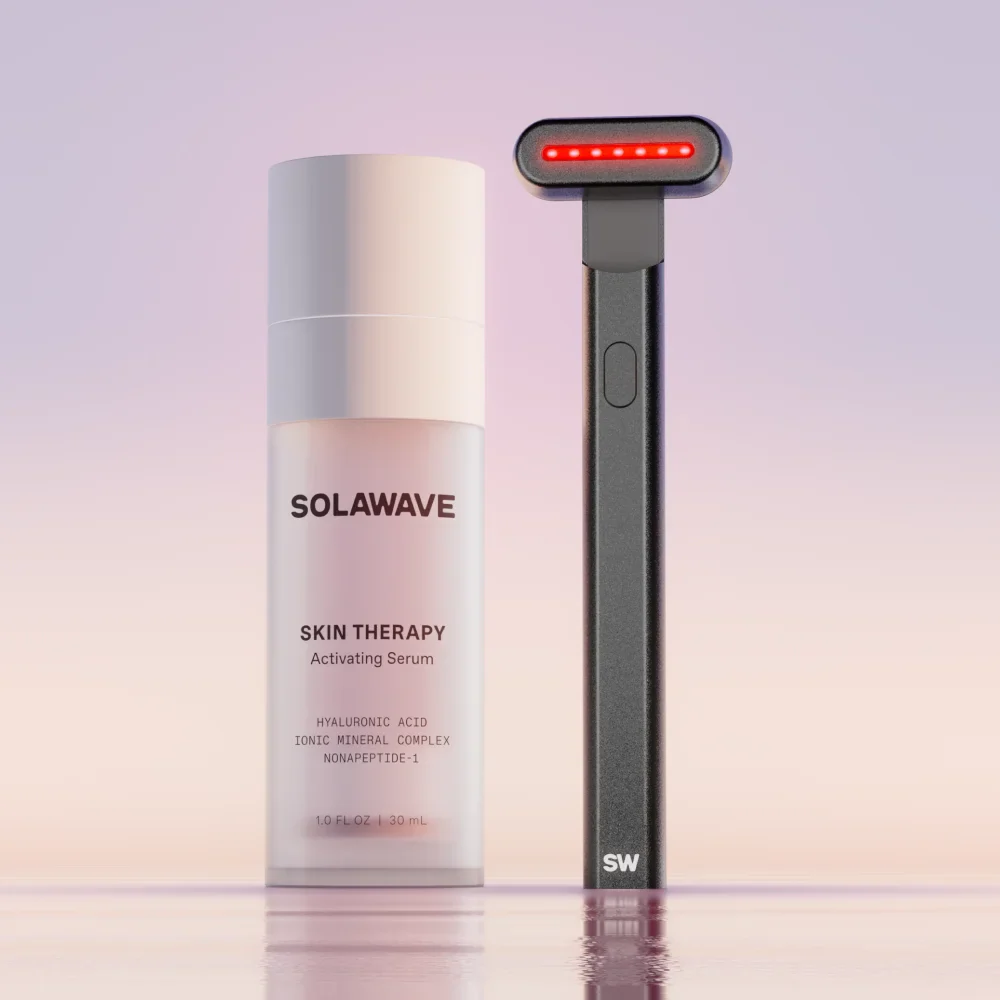 SOLAWAVE 4-in-1 Red Light Therapy Skincare Wand & Activating Serum Kit