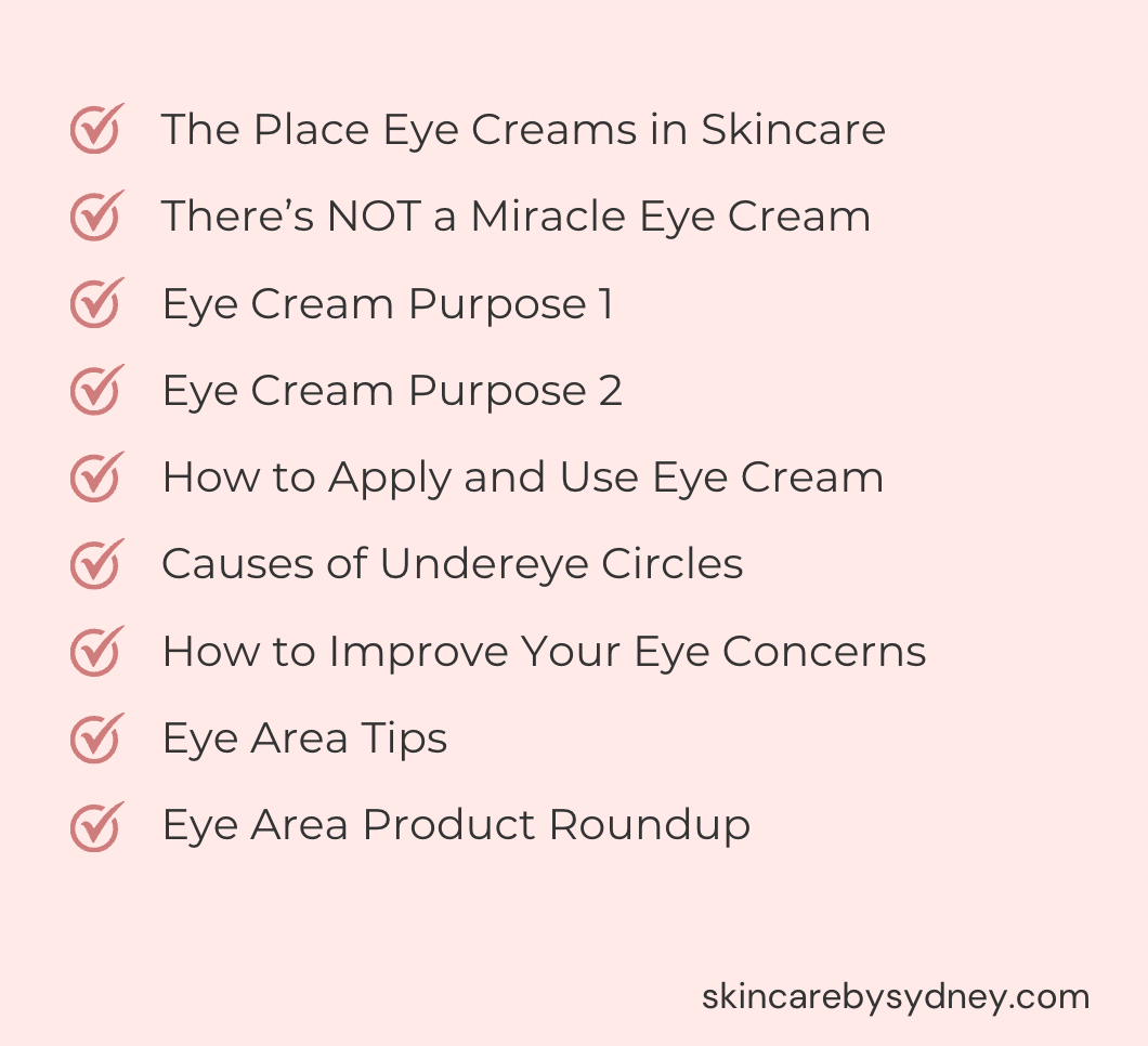 Eye Area Dark Circles |  Anti-Aging 101