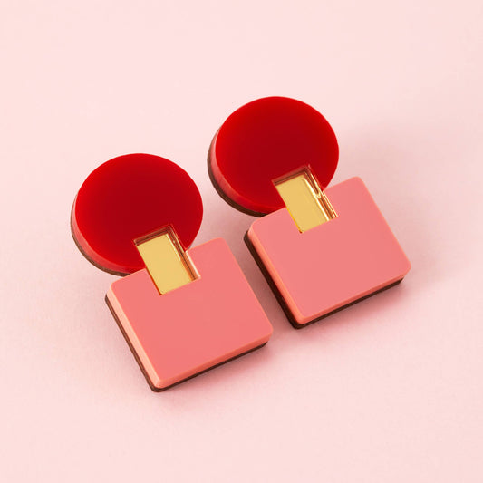 Donna Statement Earrings in Red